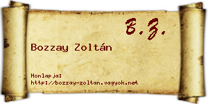 Bozzay Zoltán névjegykártya