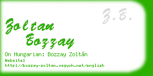 zoltan bozzay business card